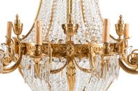 A Pair of French Neoclassical Style Gilt Bronze Chandeliers