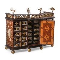 A Spanish Marquetry and Gilt Metal Mounted Collector's Cabinet