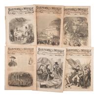 [CIVIL WAR]. Harper's Weekly . Bound volume for Oct. 1863-May 1864. [ With: ] 120+ issues.
