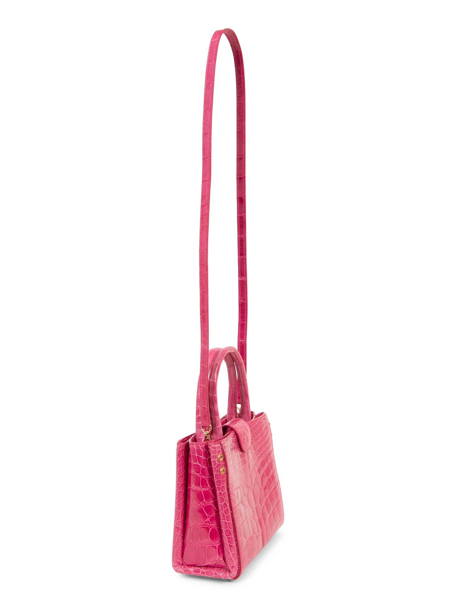 Jada Loveless Bright Pink Alligator Mini Tote