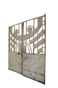 An Art Nouveau Wrought Iron Gate 93.5" W x 2" D x 98.5" H — Argentina, early 20th Century