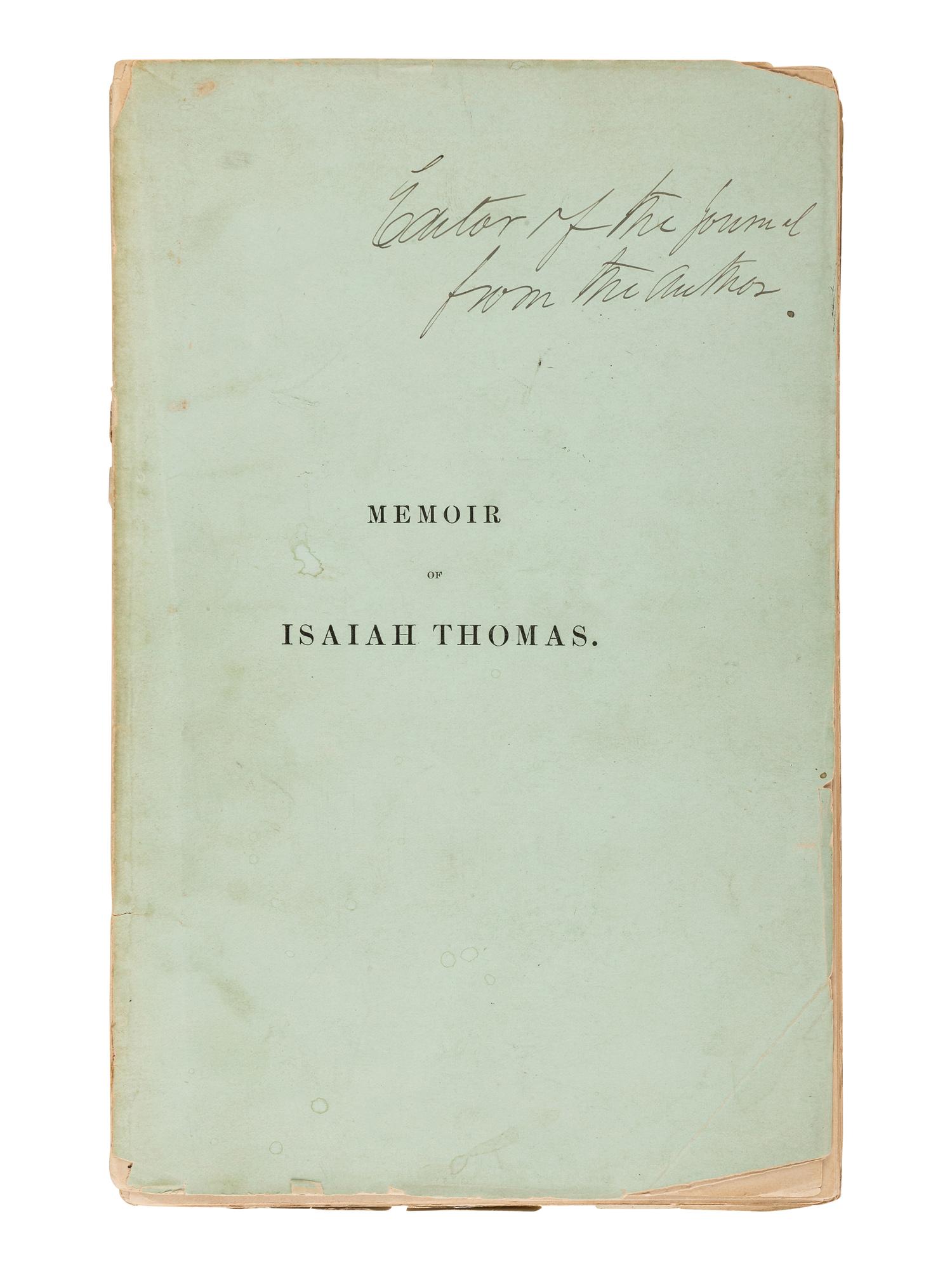 [AMERICAN PRINTING] -- [THOMAS, Isaiah (1749-1831)] -- REVERE, Paul (1734-1818), engraver. Bookplate of Isaiah Thomas, engraved by Paul Revere. Boston, ca 1798.