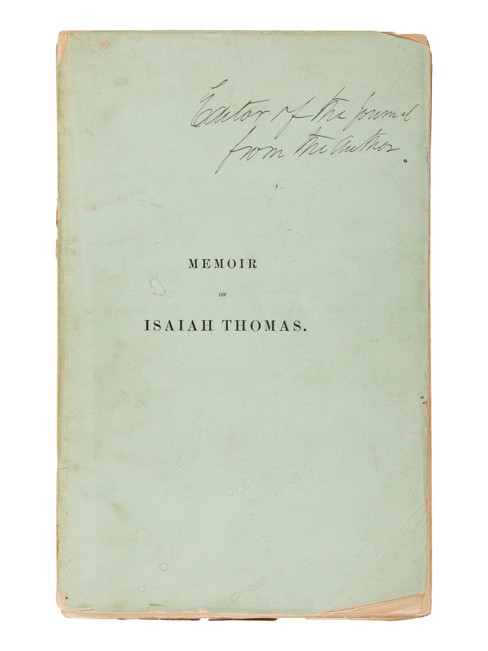 [AMERICAN PRINTING] -- [THOMAS, Isaiah (1749-1831)] -- REVERE, Paul (1734-1818), engraver. Bookplate of Isaiah Thomas, engraved by Paul Revere. Boston, ca 1798.