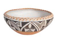 Acoma Pottery Bowl, with Piecrust Rim