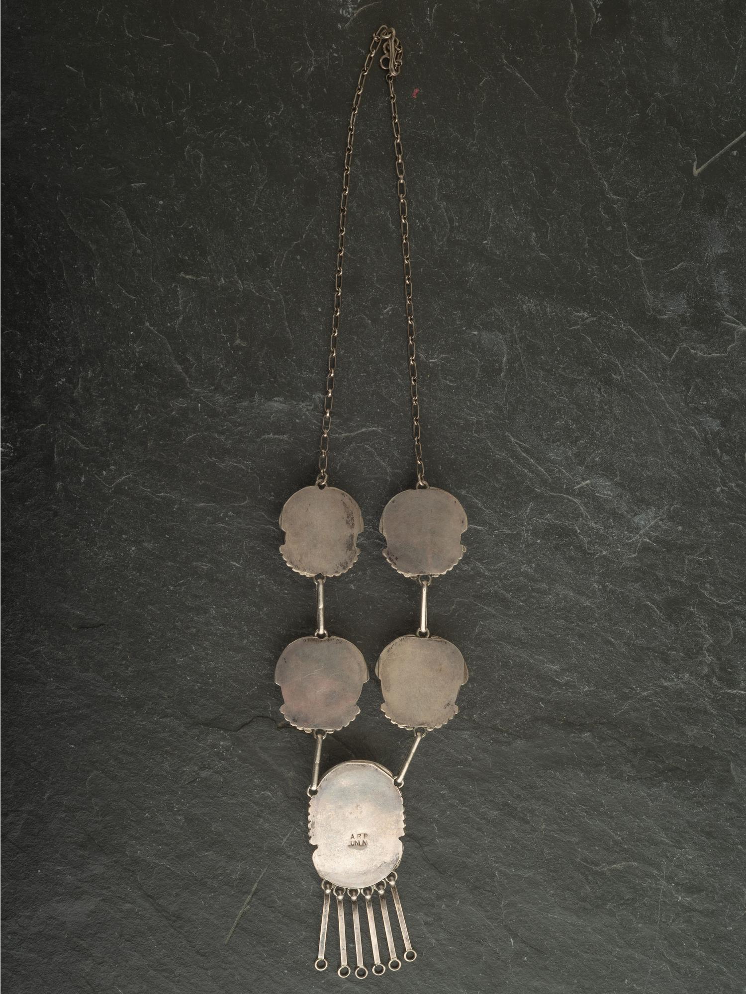 Silver and Mosaic Inlay Shalako Necklace