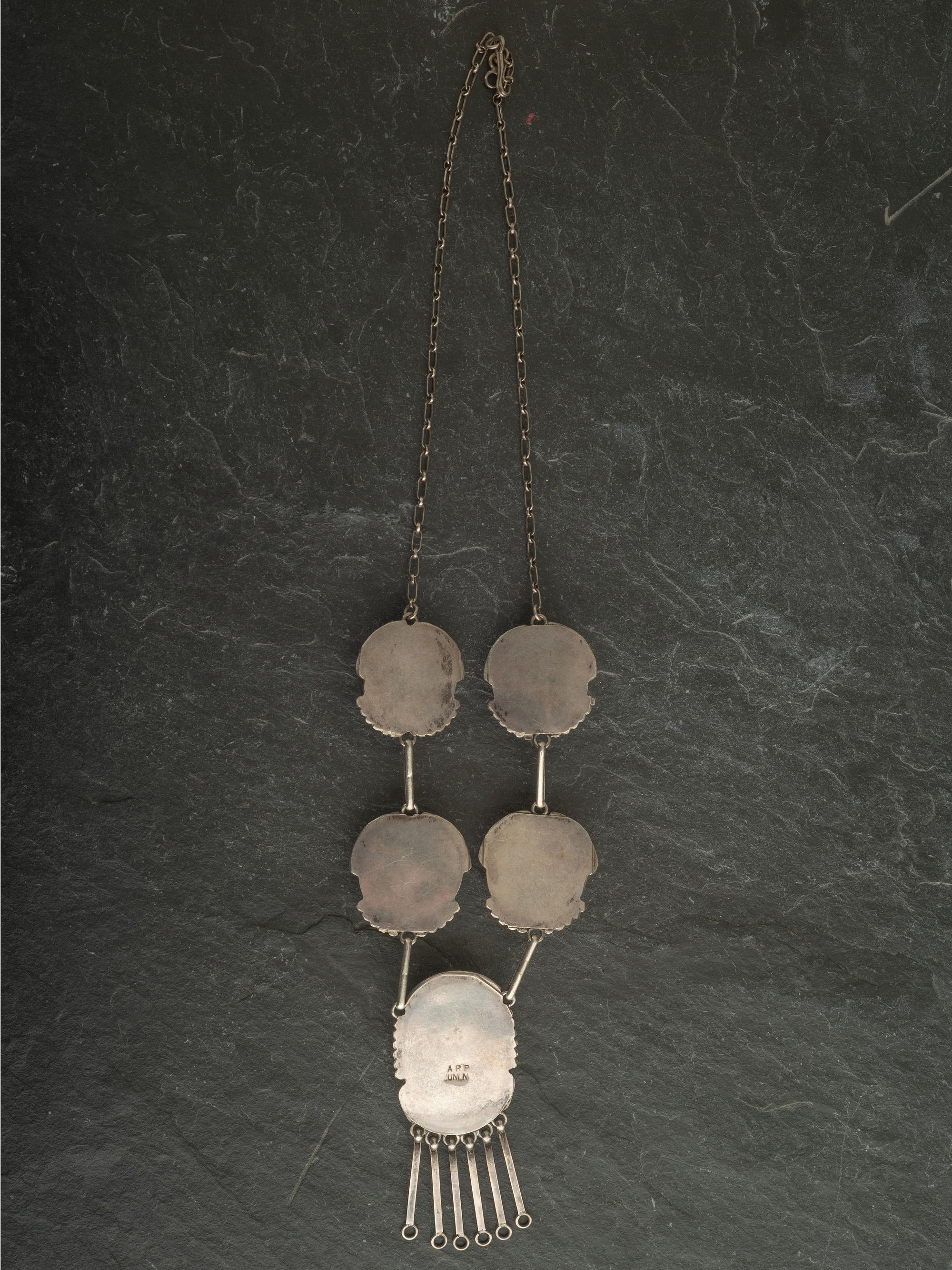 Silver and Mosaic Inlay Shalako Necklace