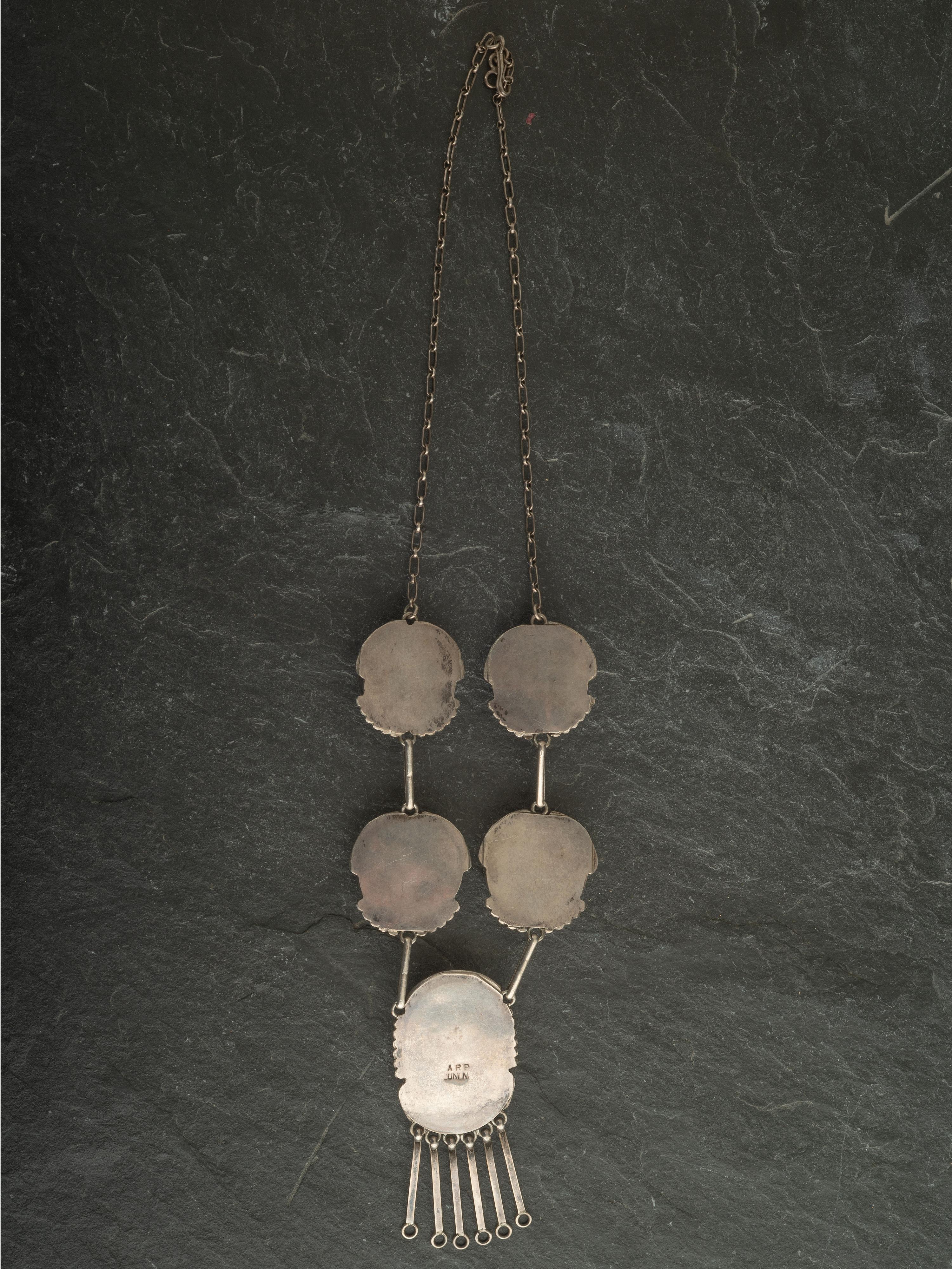 Silver and Mosaic Inlay Shalako Necklace