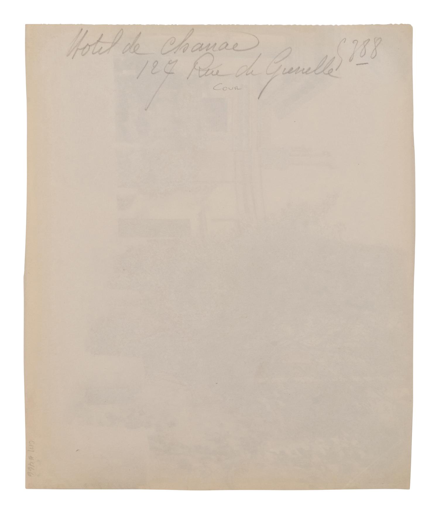 A group of five photographs depicting Paris ( Les Archives - rue des Francs Bourgeois , 1899-1900; Annexe de l'Hôtel Dieu, rue de la Bucherie, cour Saint Julien , 1902-1903; H ô tel de Chanac [cour], 127 rue de Grenelle , 1907; Saint-M é dard, 1926; Avenue de l'Observatoire , 1899-1900)