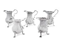 Five George III Silver Creamers