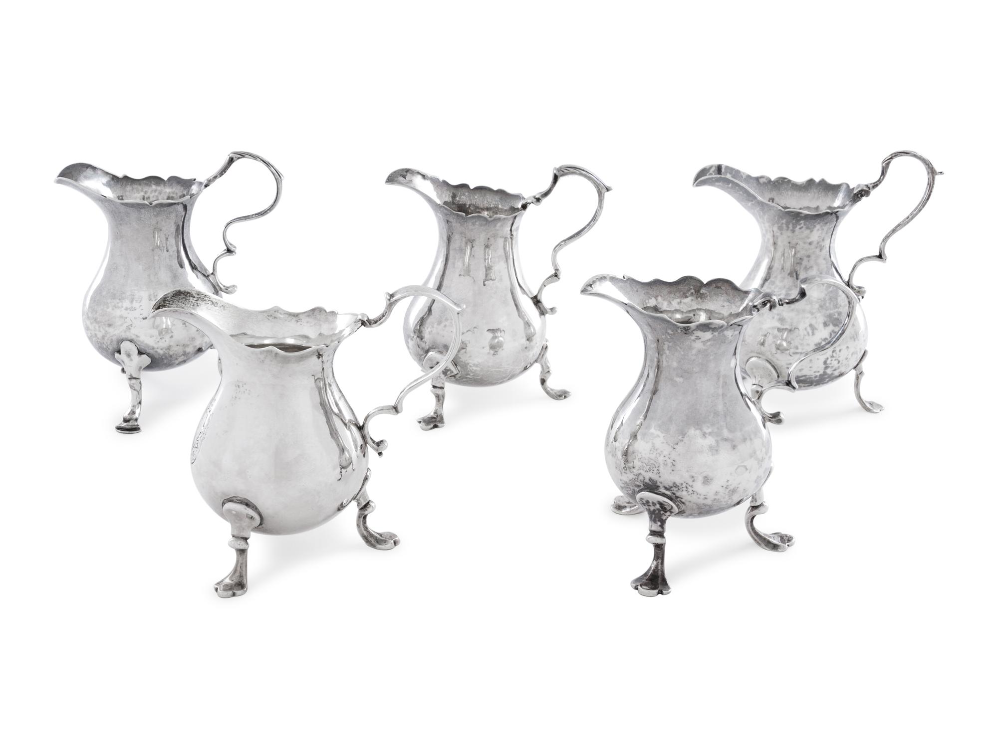 Five George III Silver Creamers