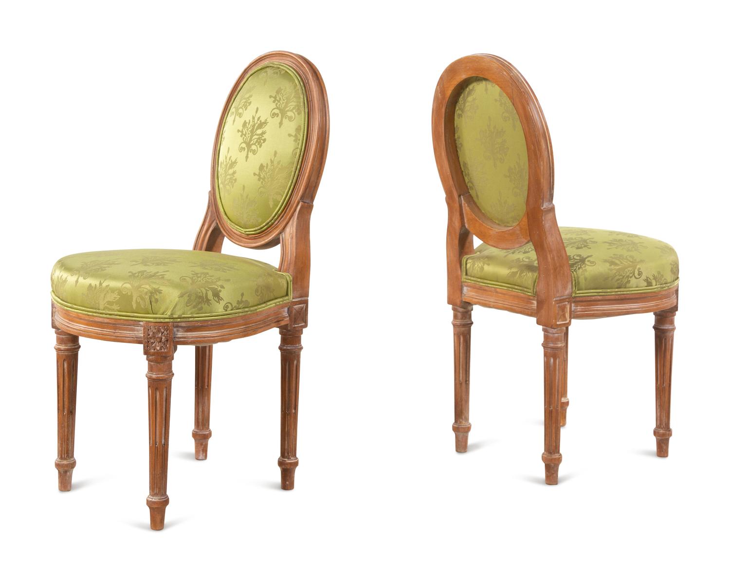 A Pair of Louis XVI Style Slipper Chairs