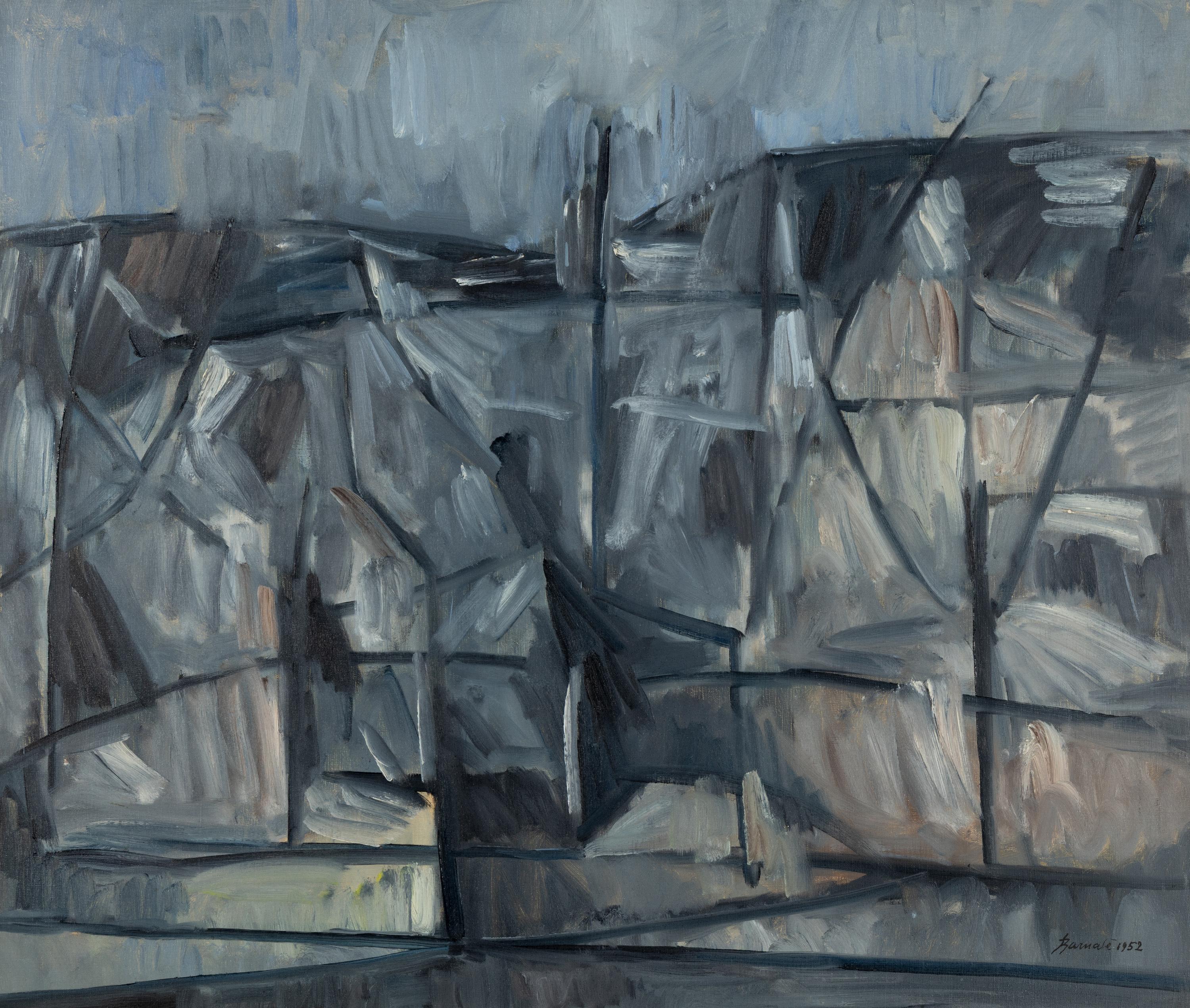 Duilio (Dubè) Barnabè (Italian, 1914-1961) — Boats in a Harbor , 1952