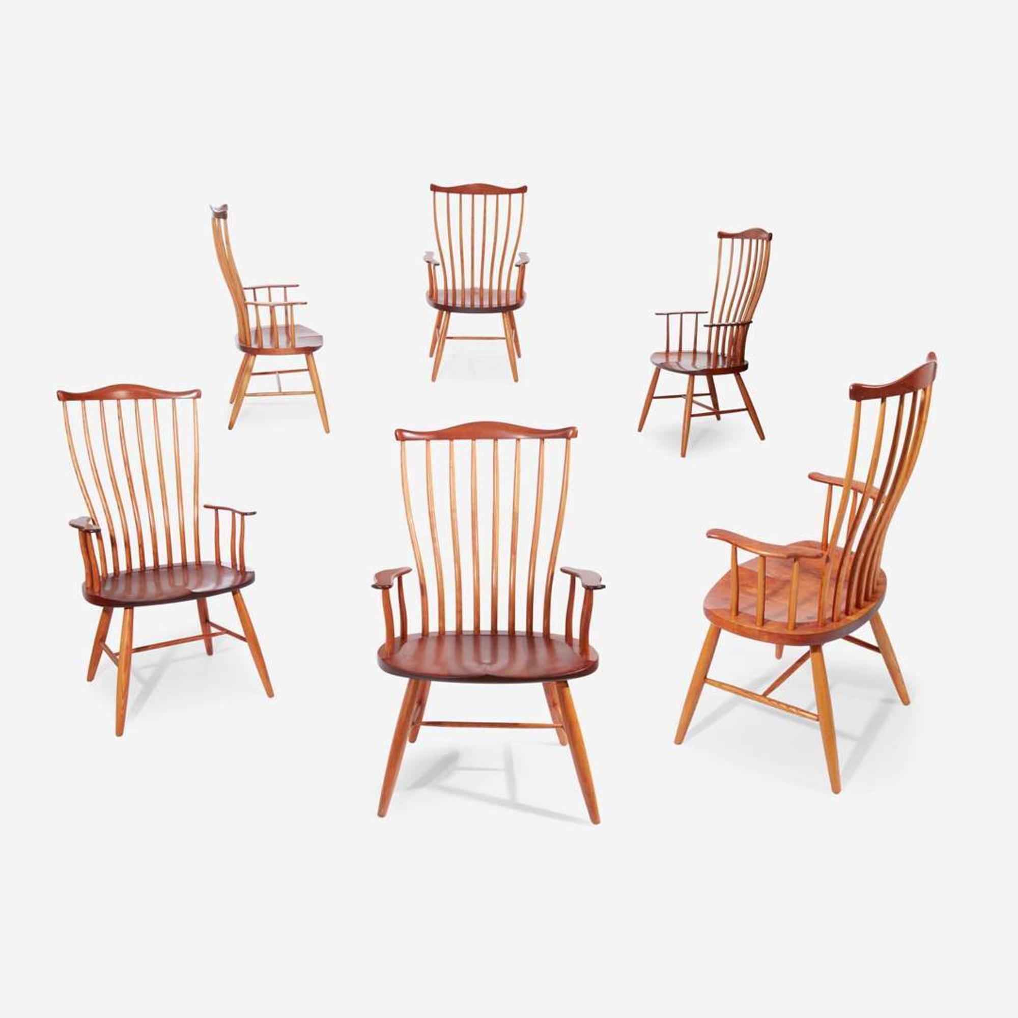 Stephen Swift A Set of Six "Pomfret Windsor" Armchairs, Nantucket, USA, 1999