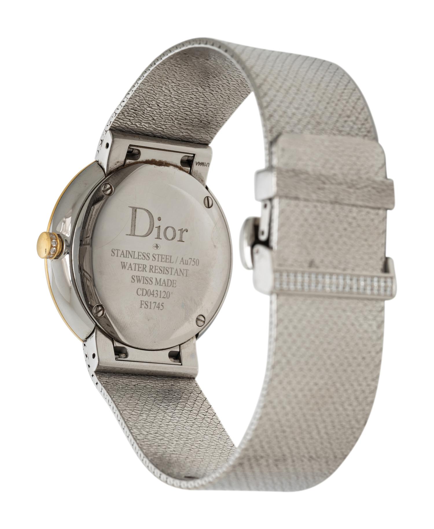 DIOR, STAINLESS STEEL AND 18K YELLOW GOLD 'LA D DE DIOR' WATCH