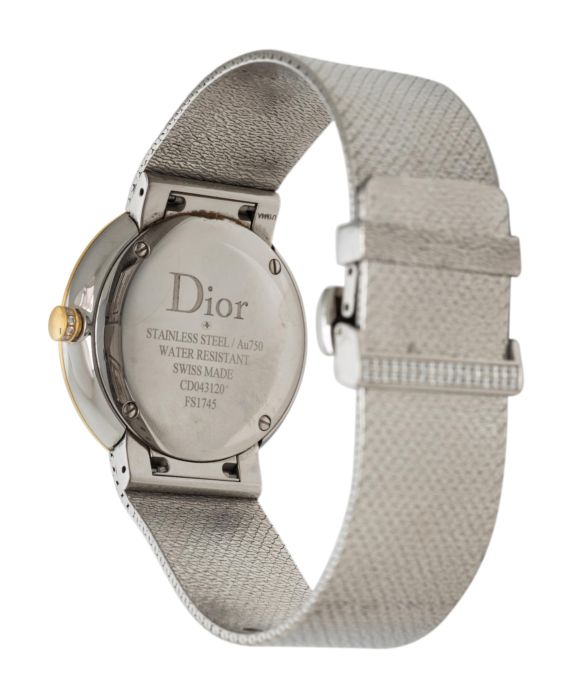 DIOR, STAINLESS STEEL AND 18K YELLOW GOLD 'LA D DE DIOR' WATCH
