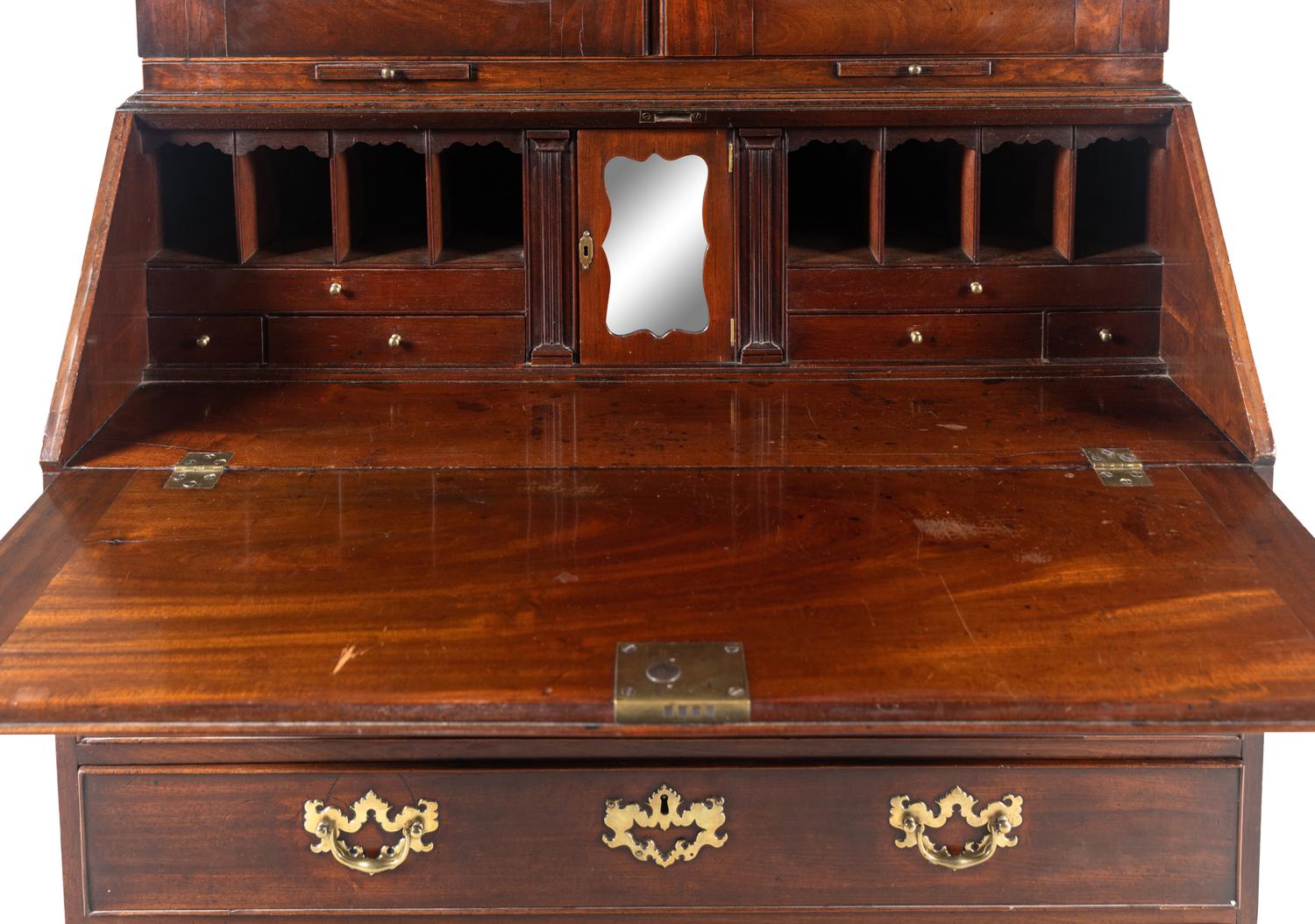 A George III Mahogany Bureau Cabinet