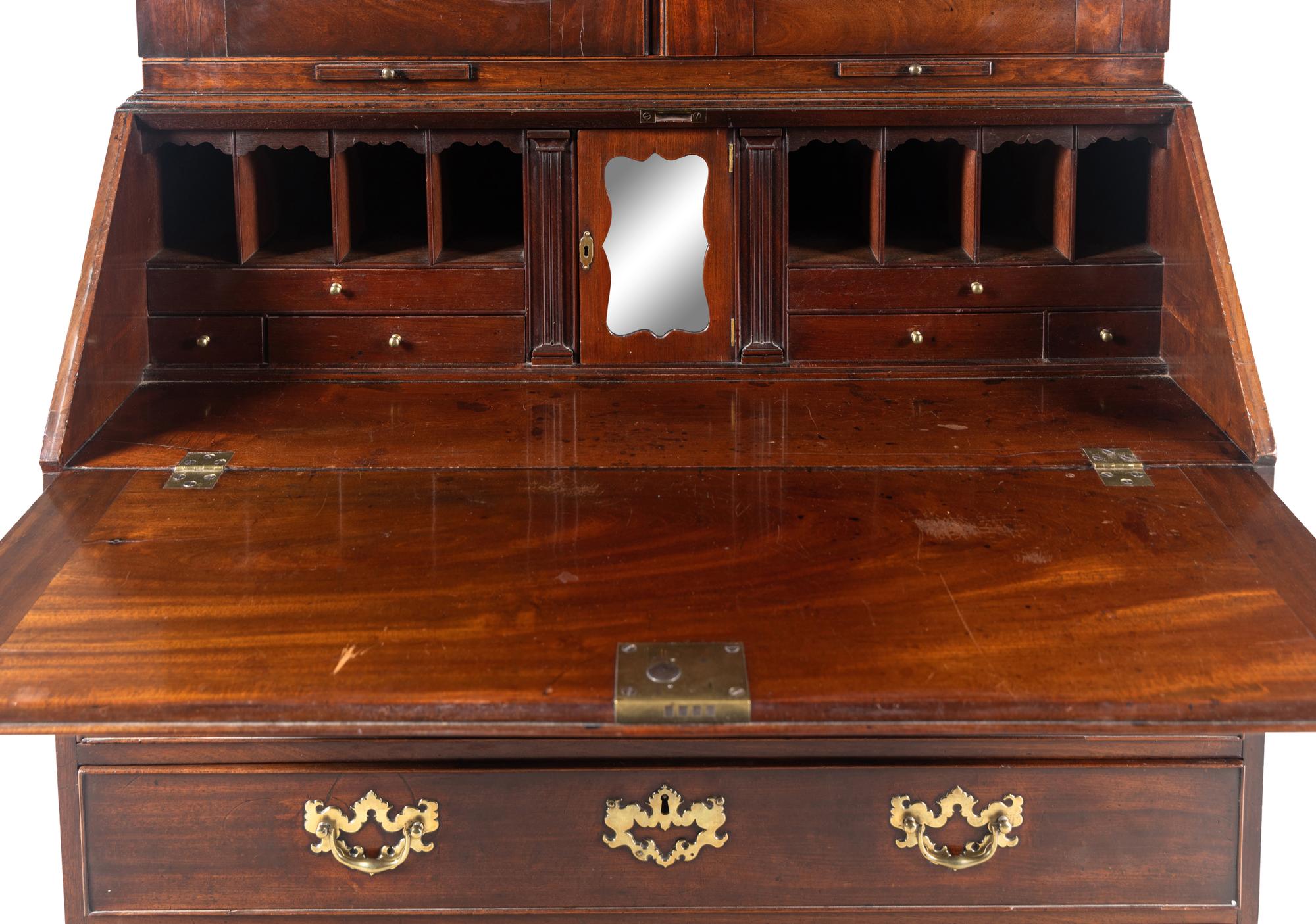 A George III Mahogany Bureau Cabinet