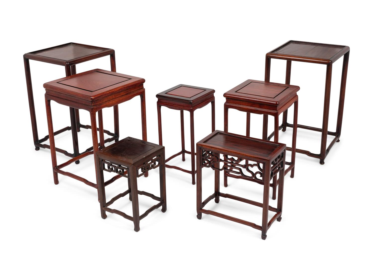 Seven Chinese Wooden Stands