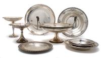 A Collection of American Sterling Silver Articles, Diameter of largest 10 1/2 inches.