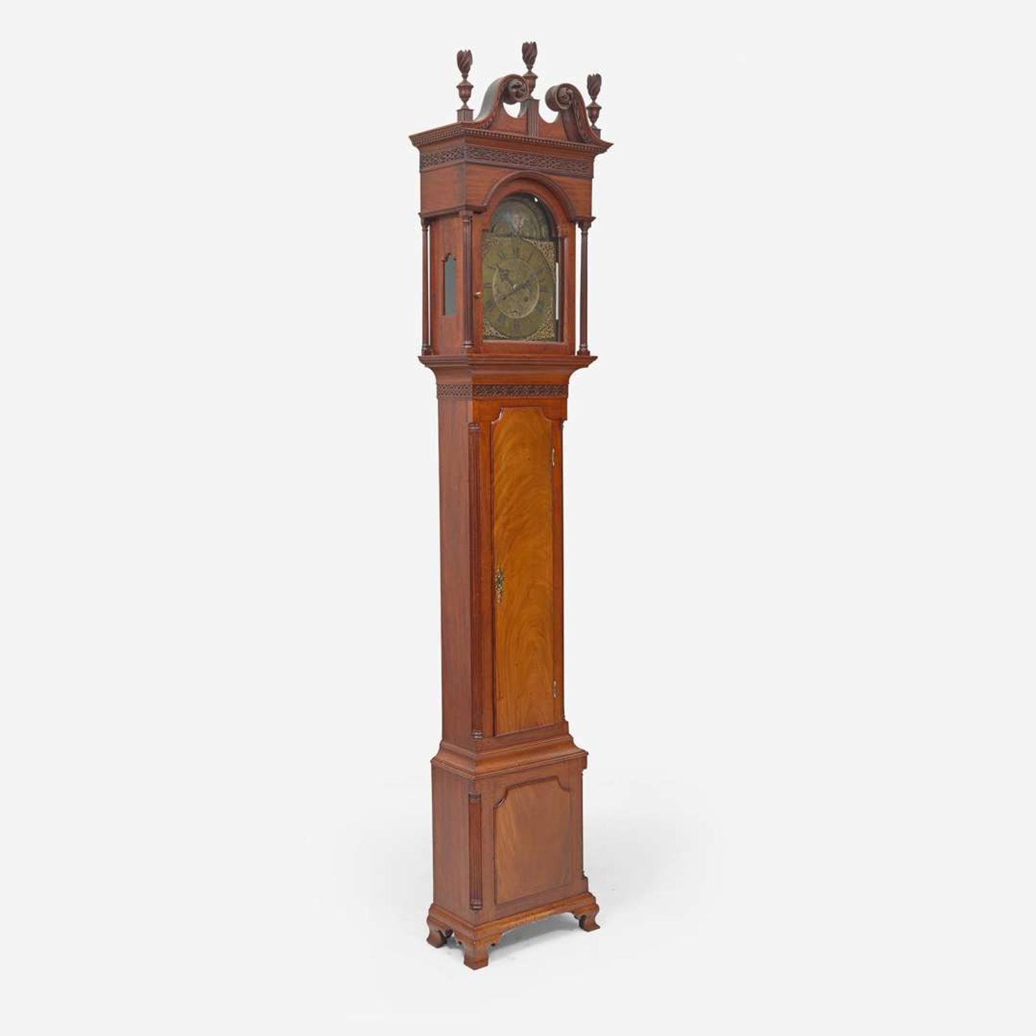 A Chippendale carved mahogany tall case clock Dial signed by Jacob Godshalk (c. 1735-1781), Philadelphia, PA, circa 1765