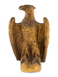 A Carved Gilt Pine Eagle Newel Post Final