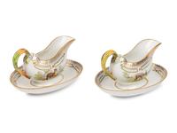 A Pair of Royal Copenhagen Fauna Danica Porcelain Sauce Boats