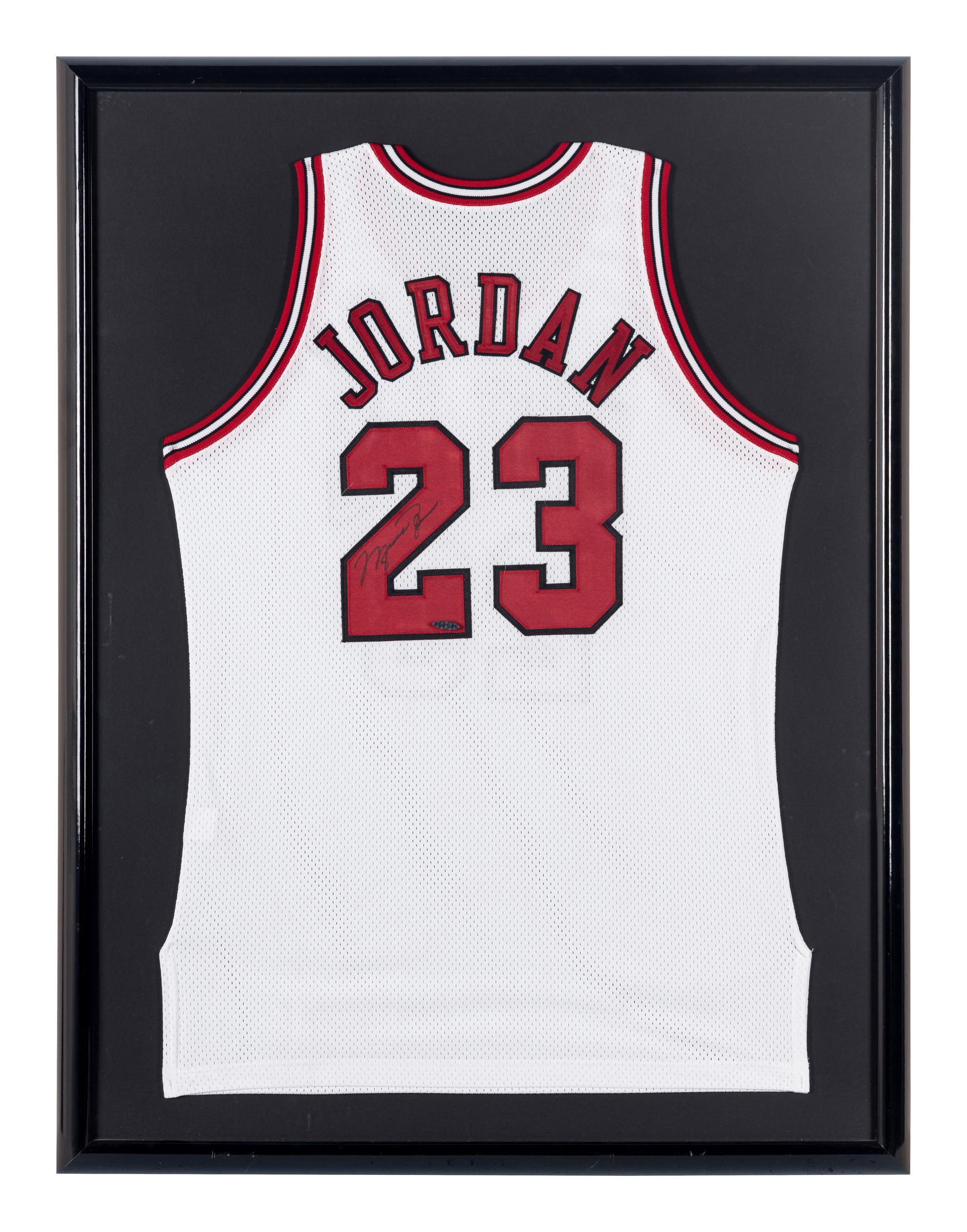 A Michael Jordan Signed Autograph Chicago Bulls Jersey (Upper Deck Authenticated),