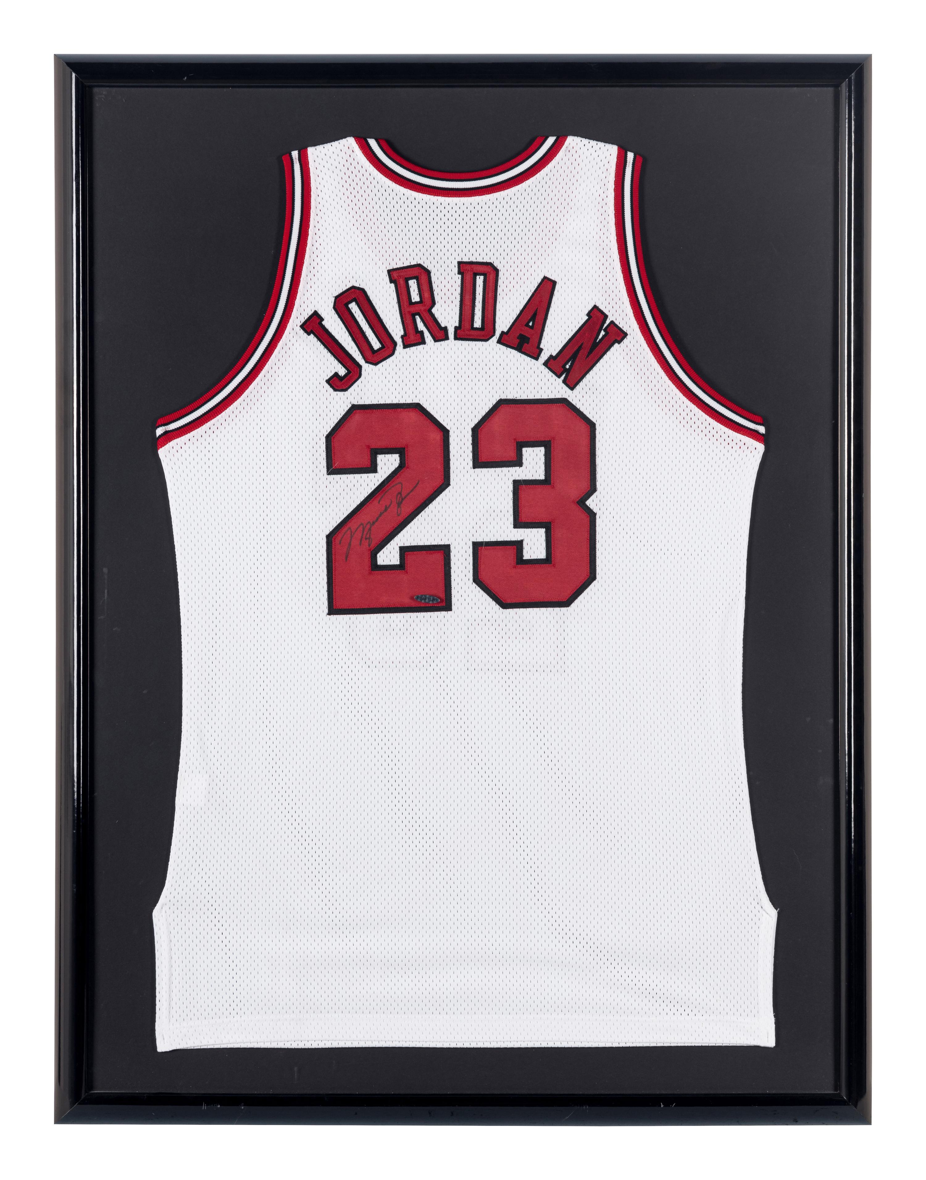 A Michael Jordan Signed Autograph Chicago Bulls Jersey (Upper Deck Authenticated),