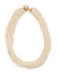 YELLOW GOLD AND SEED PEARL TORSADE NECKLACE