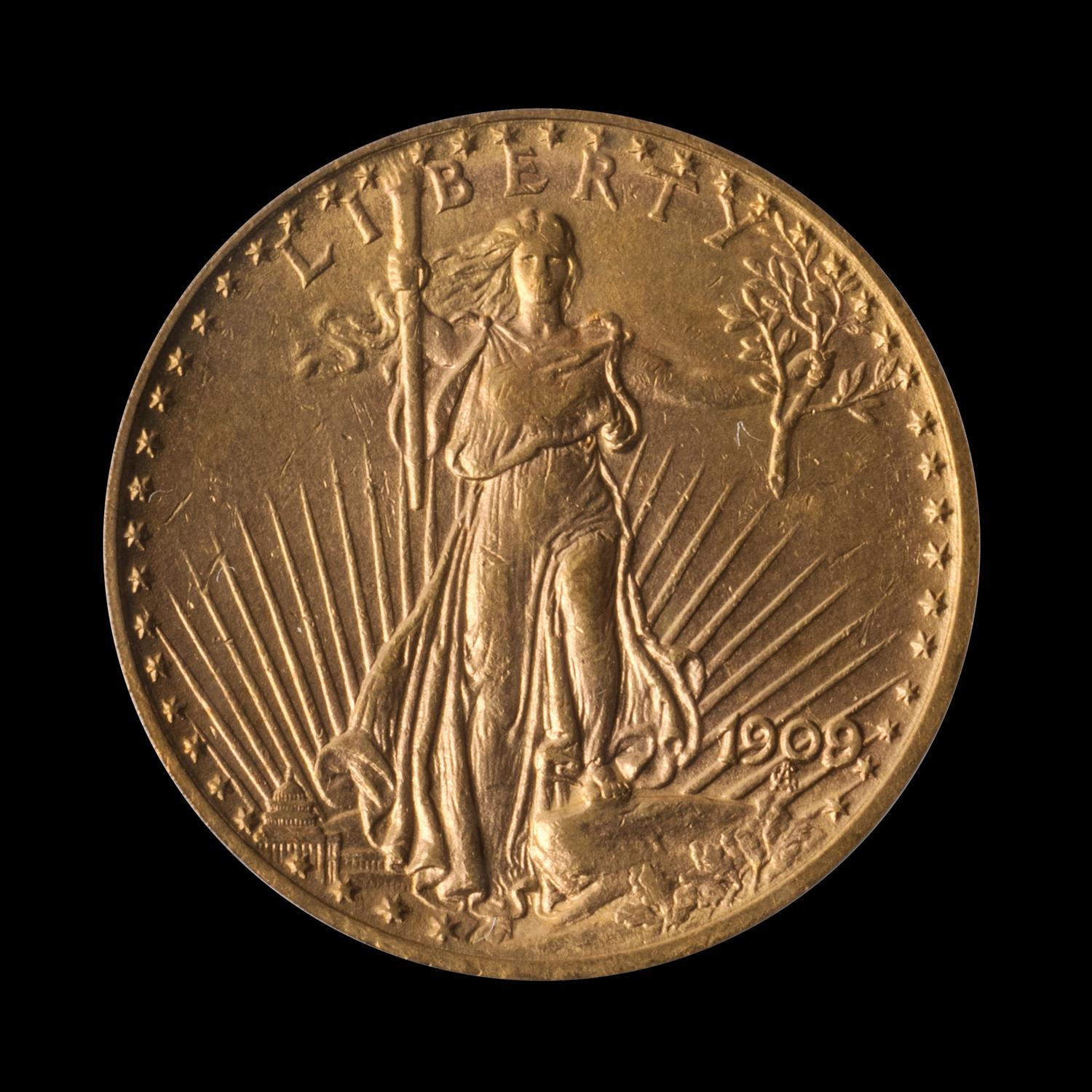 A United States 1909/8 St. Gaudens $20 Gold Coin