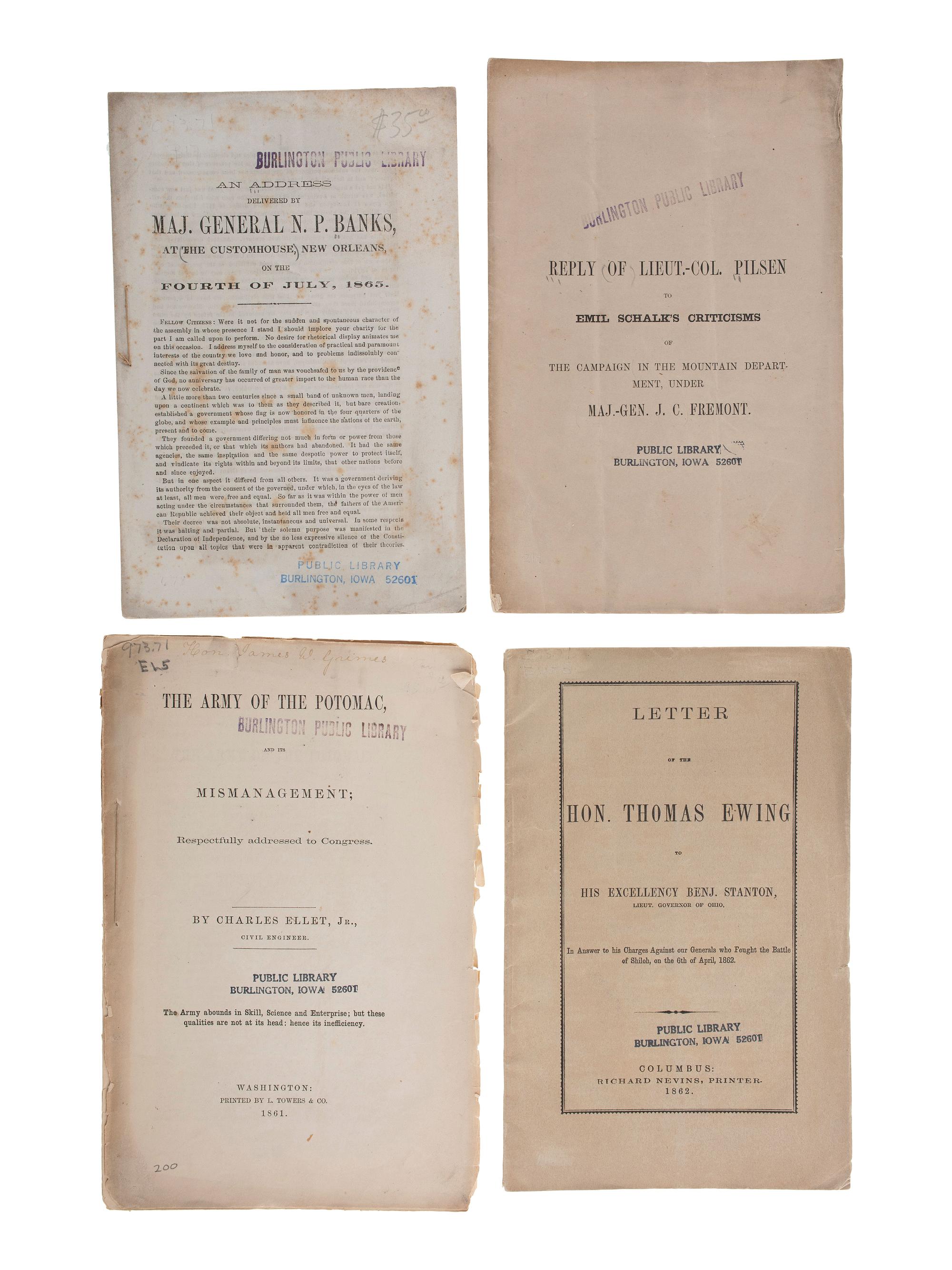 [CIVIL WAR]. A large group of war-era pamphlets on topics including politics, battles, foreign relations, debt, and the draft, comprising: