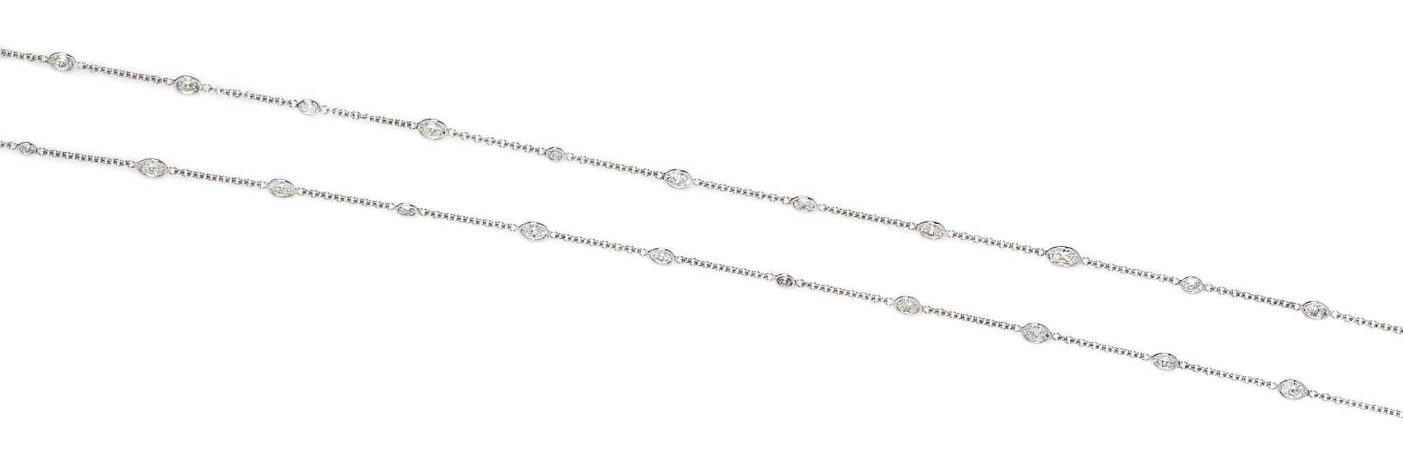 A 18 Karat White Gold and Diamond Longchain, 6.10 dwts.