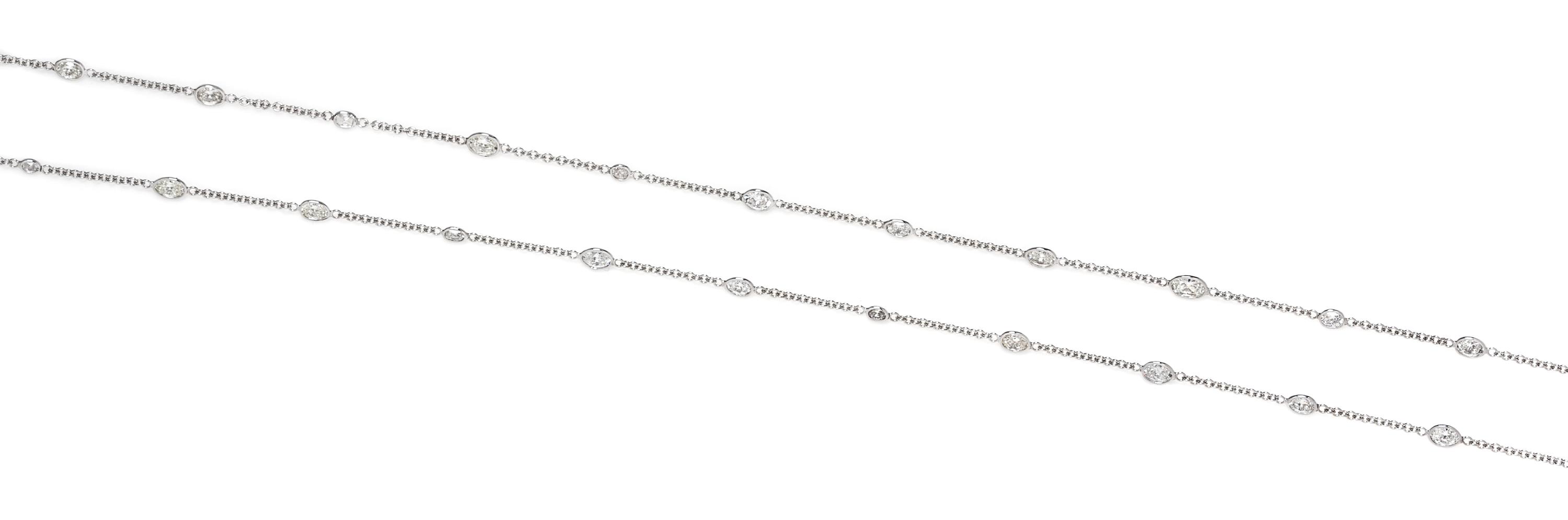 A 18 Karat White Gold and Diamond Longchain, 6.10 dwts.