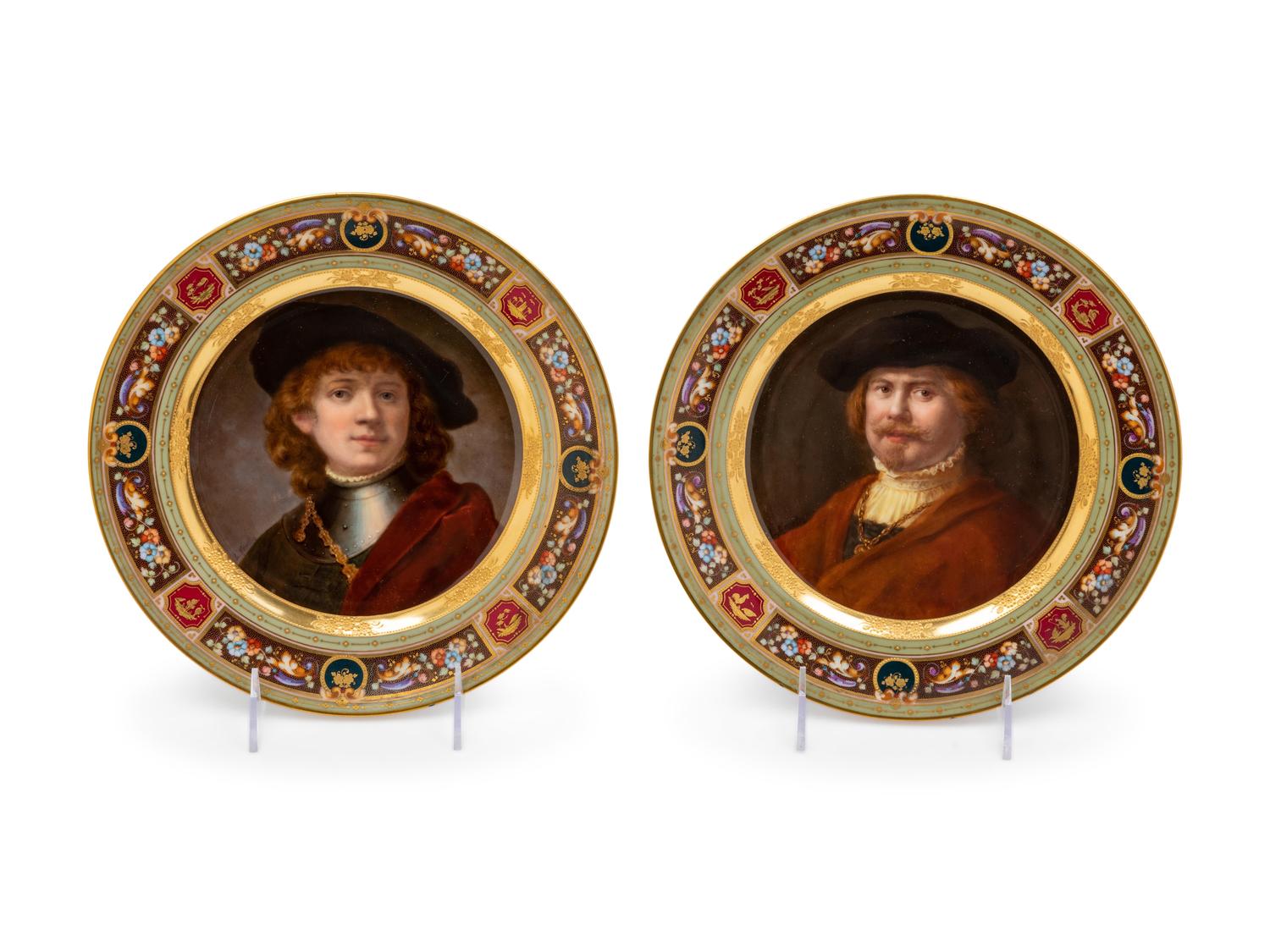 A Pair of Vienna Porcelain Cabinet Plates