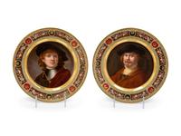 A Pair of Vienna Porcelain Cabinet Plates