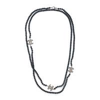 Chanel, Black Bead 'CC' Logo Necklace
