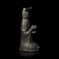 A Korean Bronze Figure of a Seated Shaman-Amida Buddha Preaching, Early Joseon Period, Circa 16th Century 約十六世紀朝鮮王朝 阿弥陀佛说法銅像