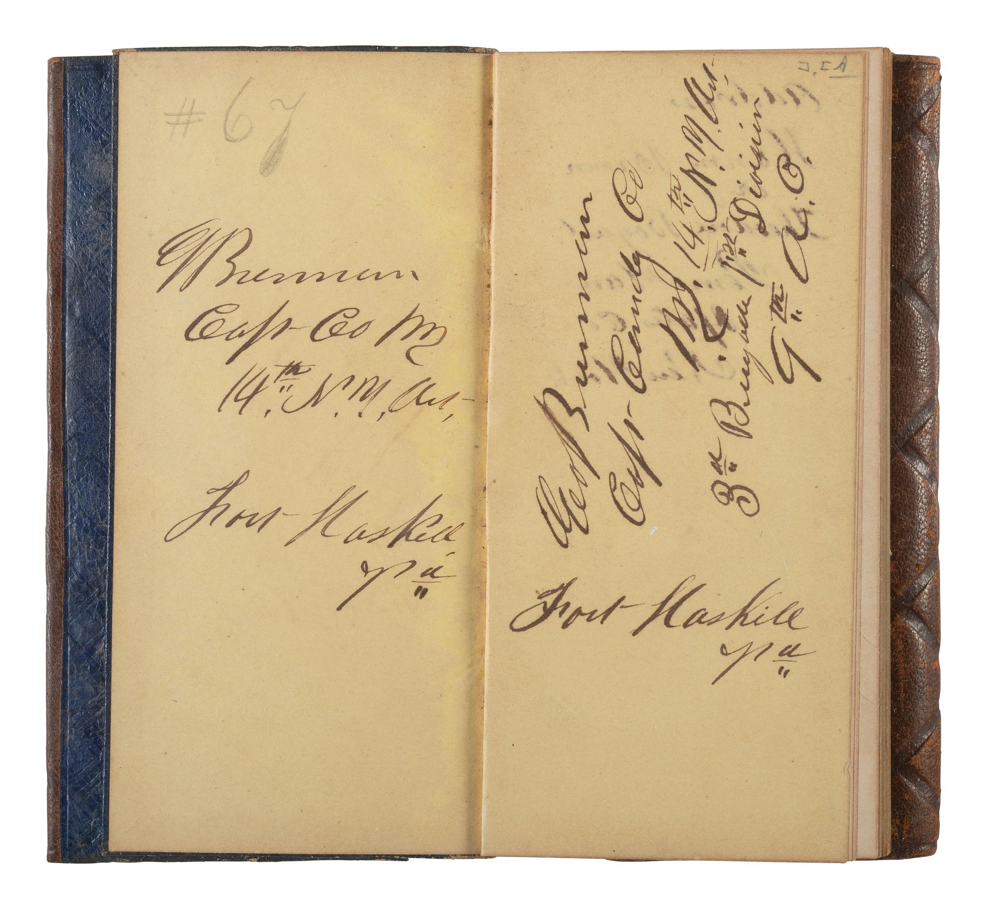 [CIVIL WAR]. Diary of Captain George Brennan, Co. M, New York 14th Heavy Artillery, 1865.