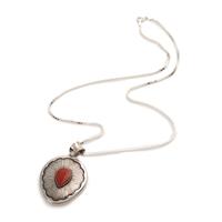 Sterling Silver and Coral Pendant