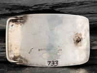 Sterling Silver Overlay Belt Buckle, with Pueblo Seen
