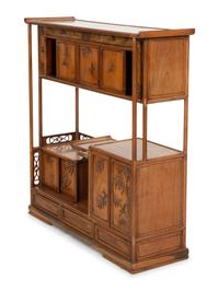 A Chinese Carved Hardwood Display Cabinet