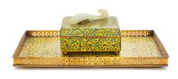 A Cloisonne Enamel Box Length of tray 9 1/4 inches.