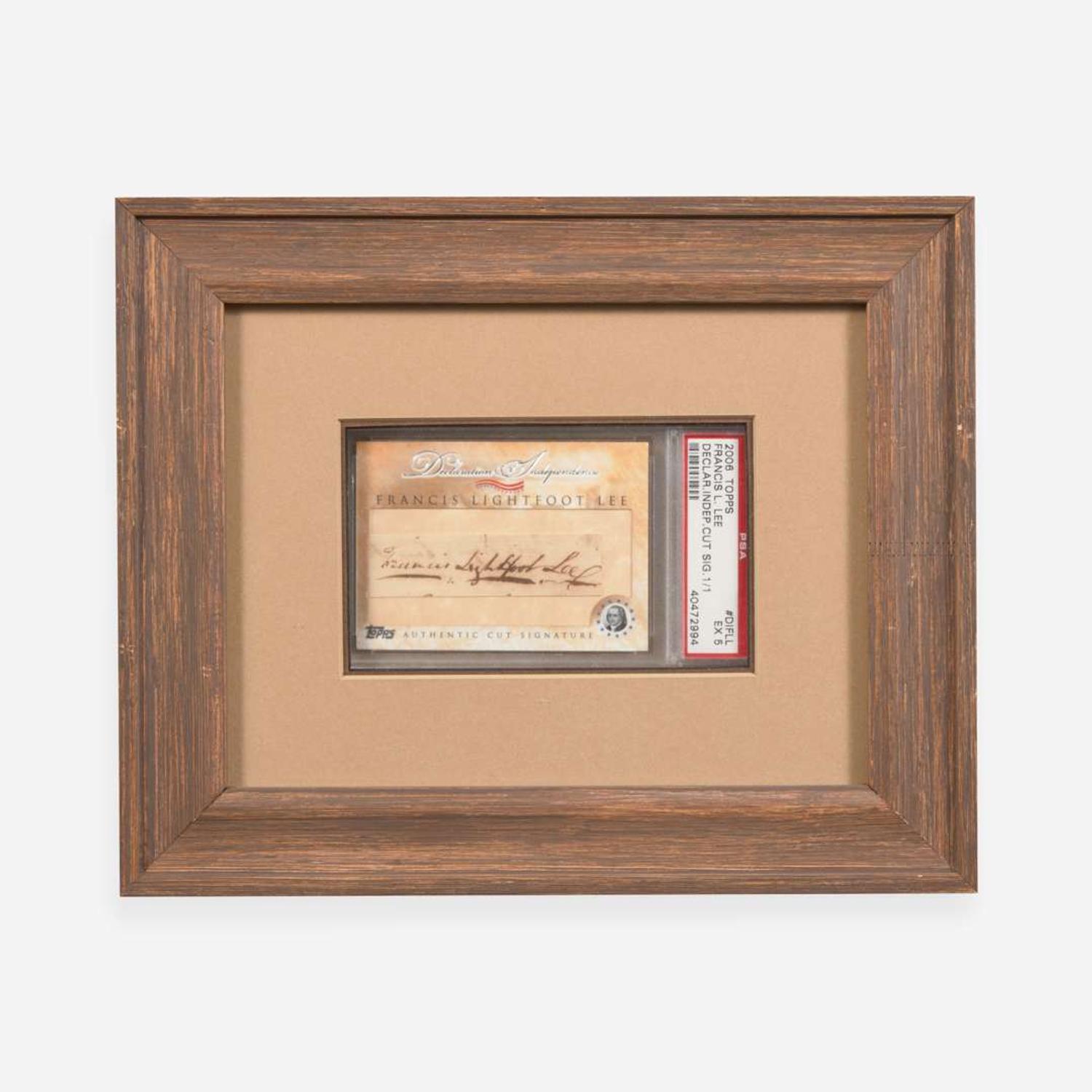 [Declaration of Independence] [Virginia] Lee, Francis Lightfoot Cut Signature