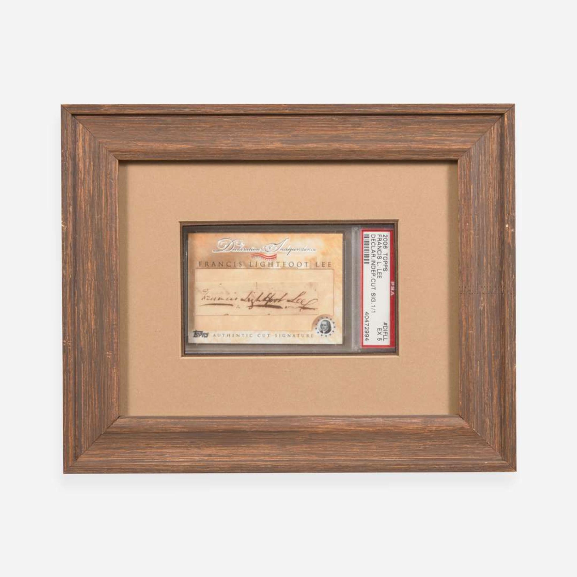 [Declaration of Independence] [Virginia] Lee, Francis Lightfoot Cut Signature