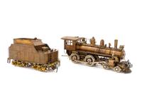 A Japanese Brass O-Gauge 4-4-0 Locomotive and Tender