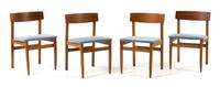 Scandinavian Design, c.1960, an extension dining table and four chairs