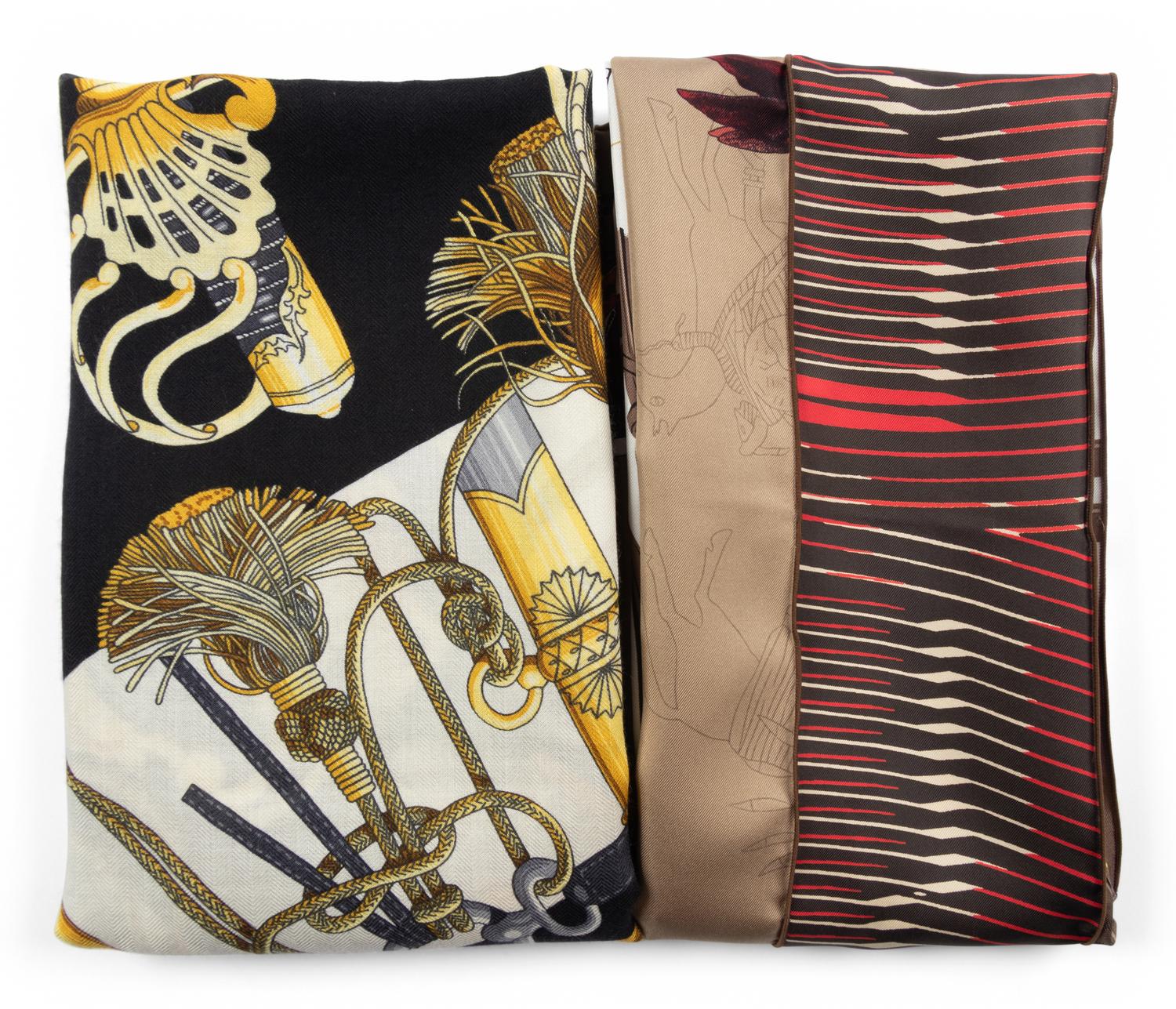 Two Hermès Scarves: One with Four Panels, One Cashmere