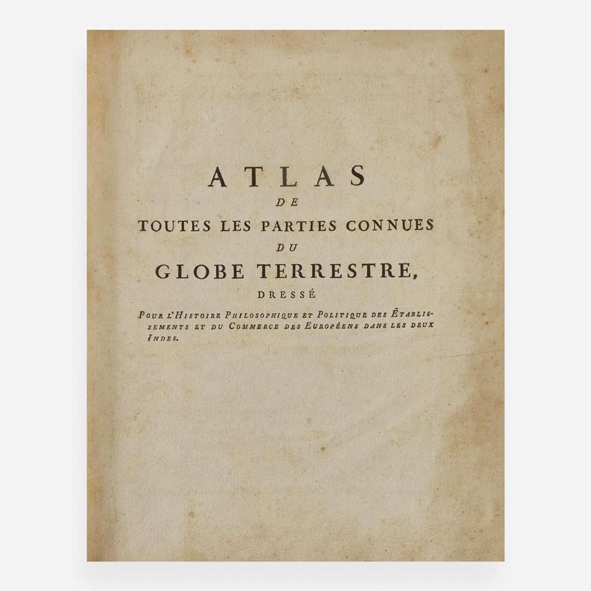 [Maps & Atlases] (Bonne, Rigobert) Atlas de toutes les parties connues du Globe Terrestre, dresse...