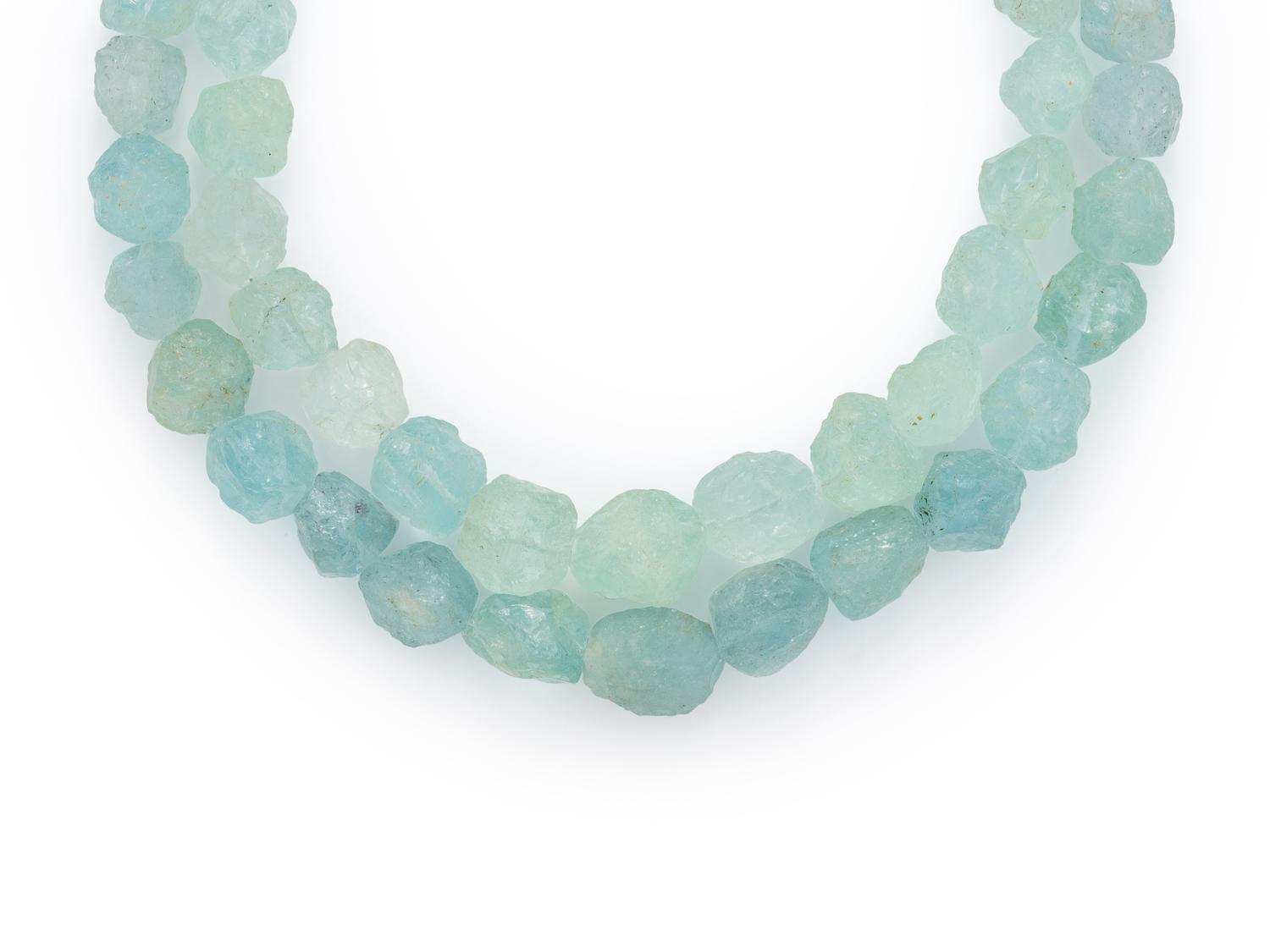AQUAMARINE BEAD NECKLACE