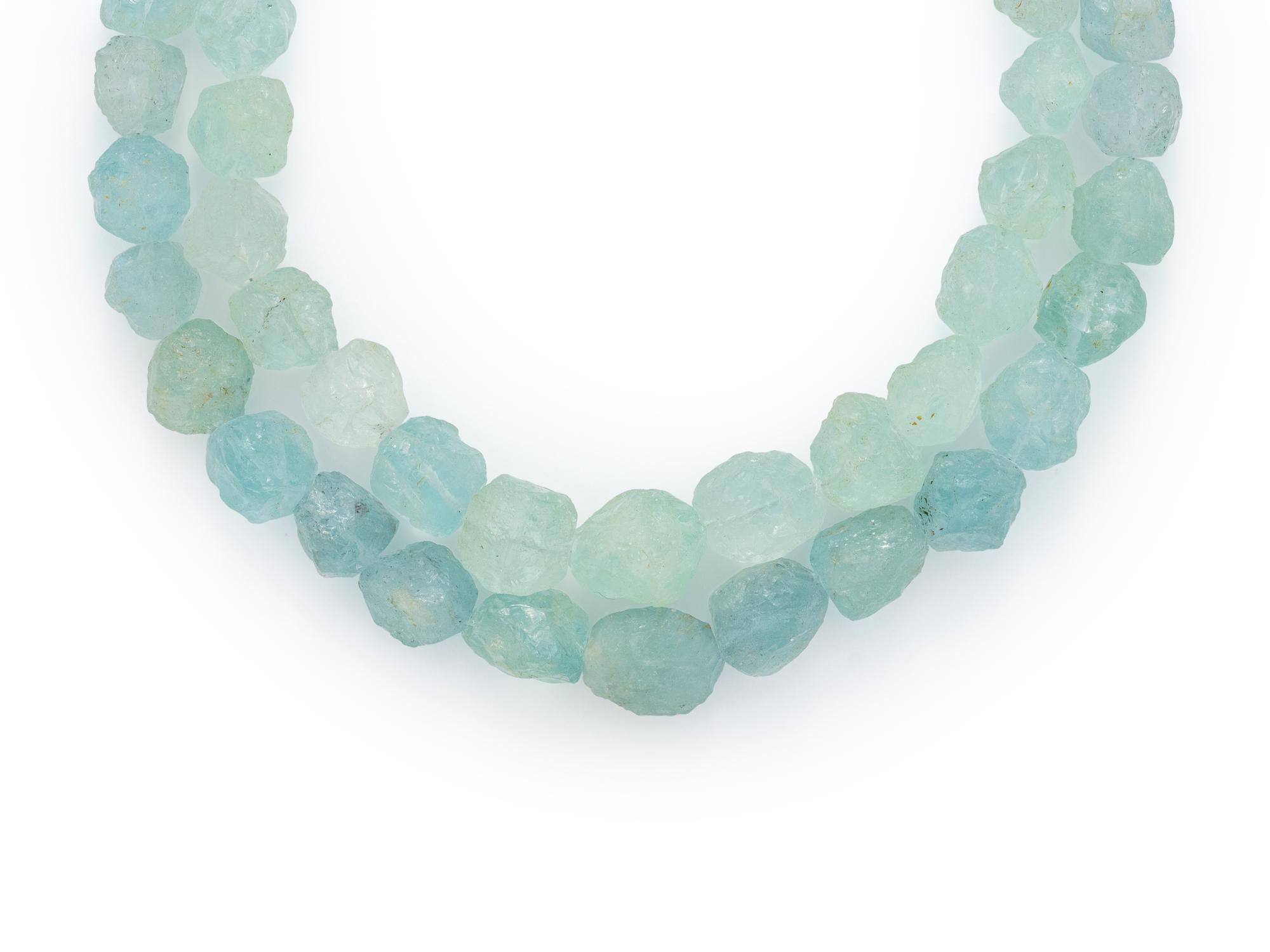 AQUAMARINE BEAD NECKLACE